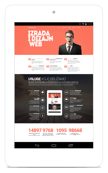 izrada web stranice prikaz na tabletu izrada web stranice prikaz na tabletu