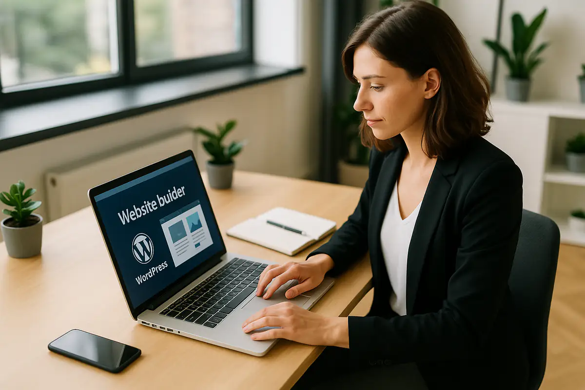 Samostalna izrada WordPress stranice Samostalna izrada web stranica u WordPressu na prijenosnom računalu u uredskom okruženju
